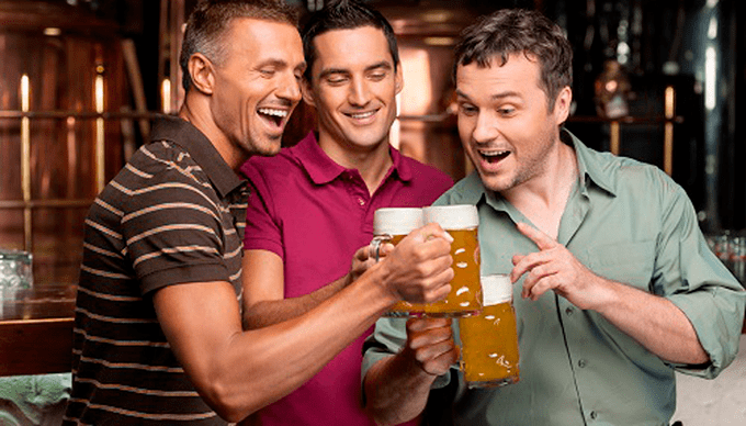 Group of friends with beer